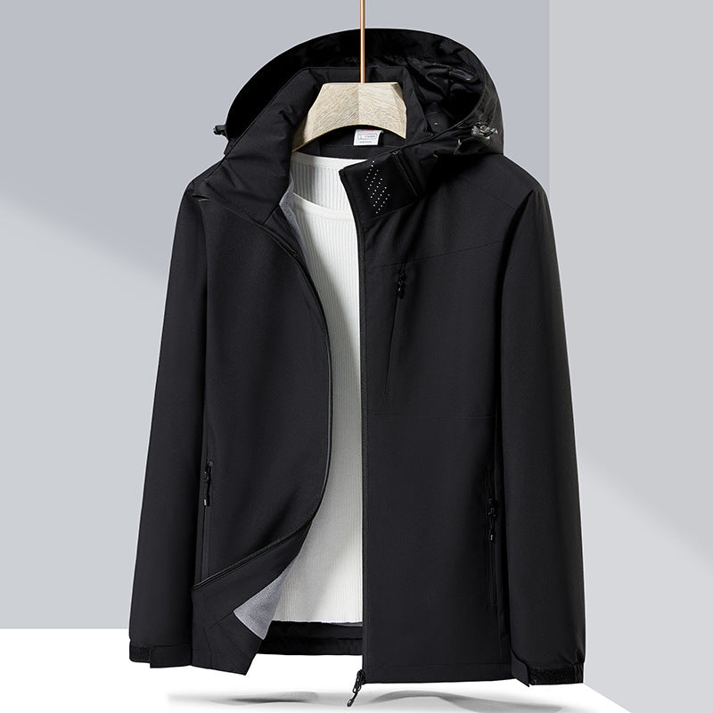 Couple Single-Layer Jacket Windproof Sports Fleece-Lined Padded