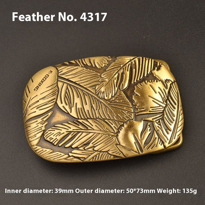 Pure Brass Belt Buckle Outer Wear Smooth