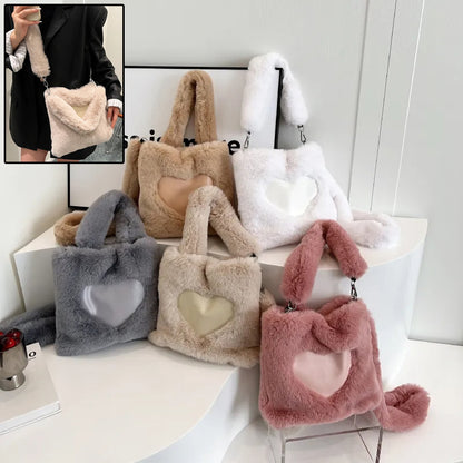 Fluffy Shoulder Bag Top-Handle Bag Female Autumn