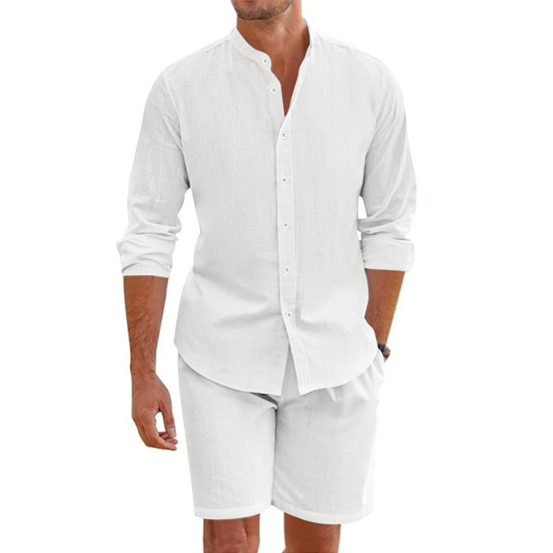 Summer Short Shirt Suit Lapel Button Down