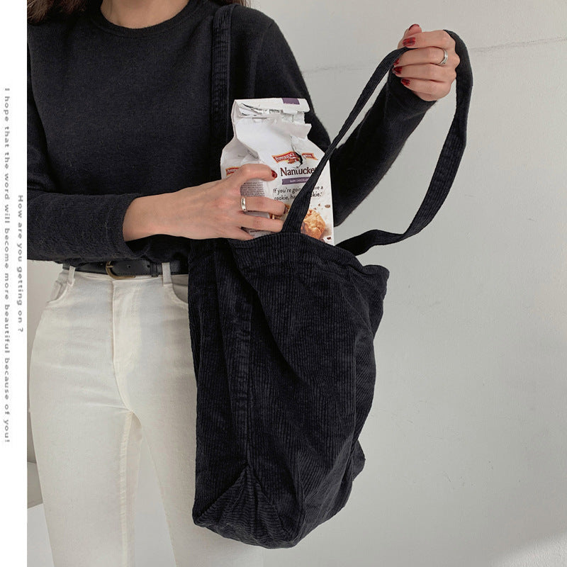 Corduroy Shoulder Bags Fall Handbags Shopping Bags