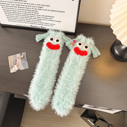 Funny Mid-Calf Length Thermal Room Socks